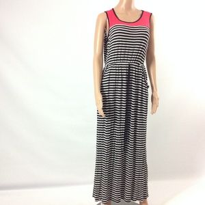 Expresso Women's Striped Tank Dress Maxi Size XL